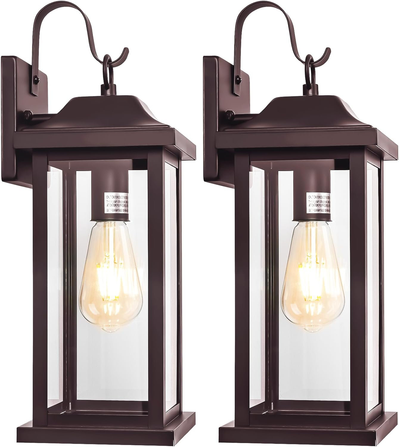 2 Pack 17 inch Large Outdoor Light Fixtures Exterior Vintage Outdoor Wall Sconces IP65 Waterproof Anti Rust Porch Lights with Clear Glass Outside